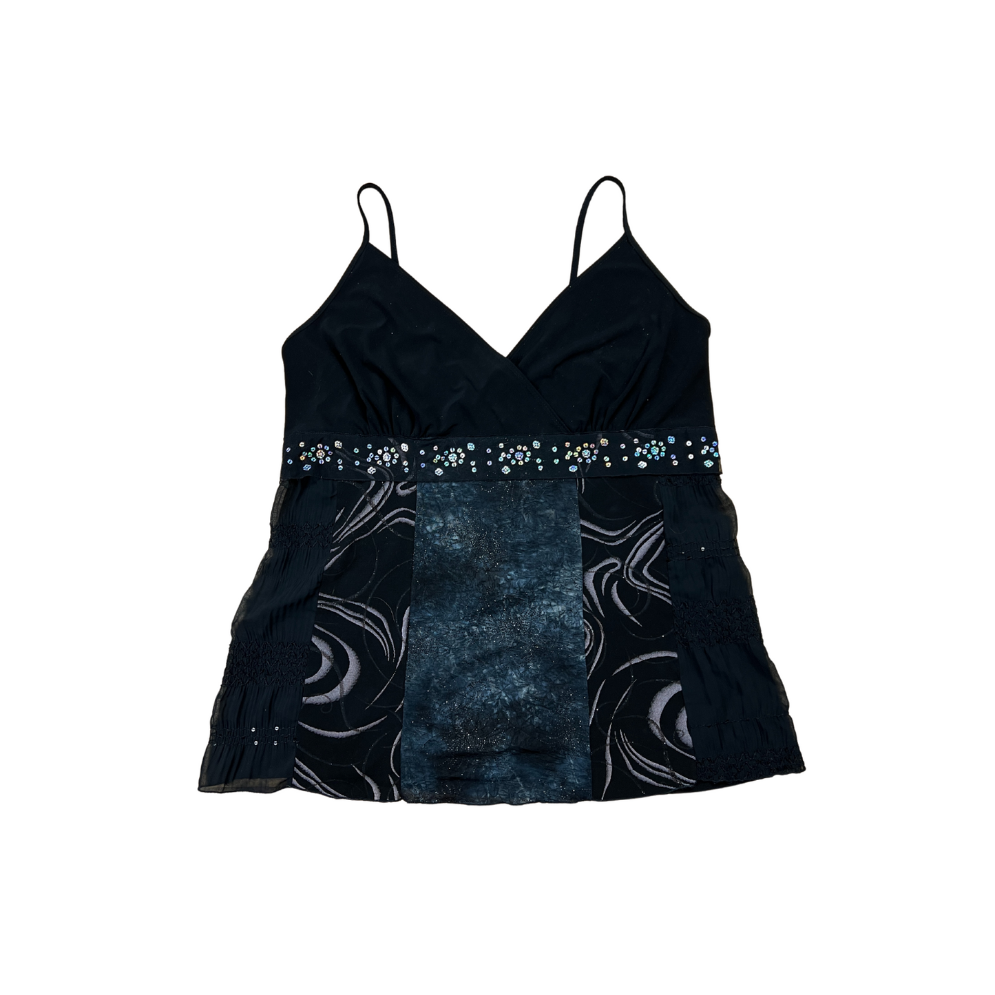 Y2K Black n Sequin Baby Doll Top - 3X