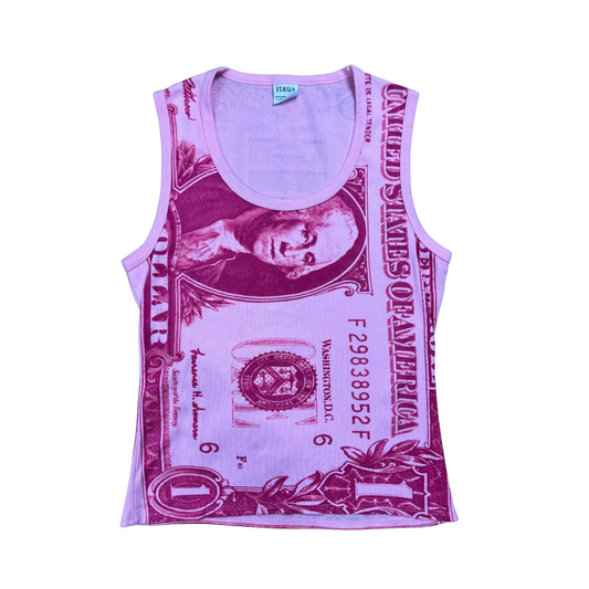Y2K Dolla Dolla Bill Y'all Pink Tank - L