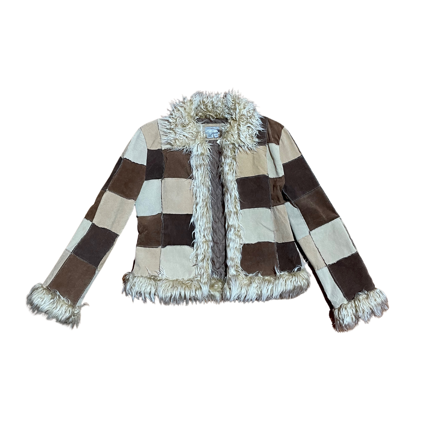 Y2K STUNNER Rave Patchwork Leather Jacket - M