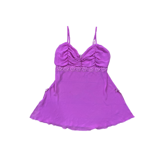 Y2K Bubblegum Babydoll Sheer Top - M/L