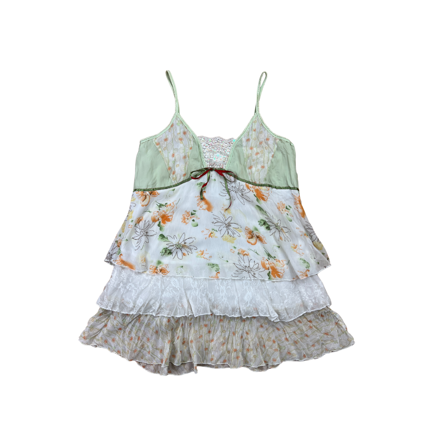 Y2K Lucky One Floral Layered Babydoll Top- L/XL