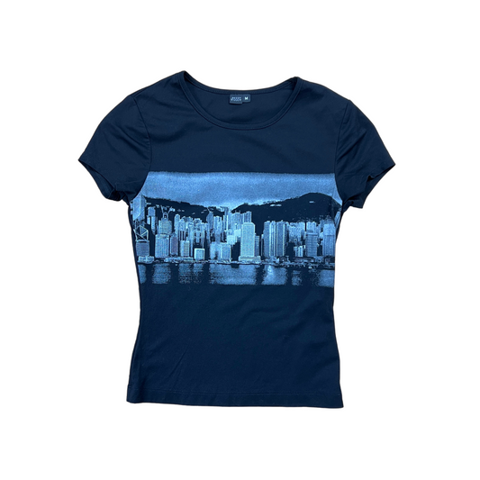 Y2K NY Cityscape Black BB Tee - S/M