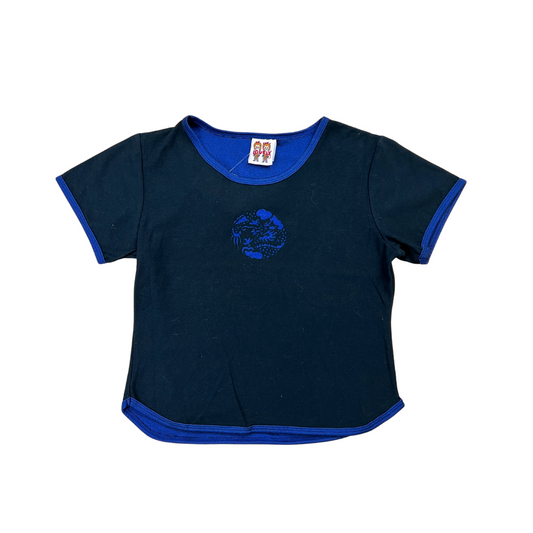 Y2K Dragon Tat Black N Blue BB Tee - M/L