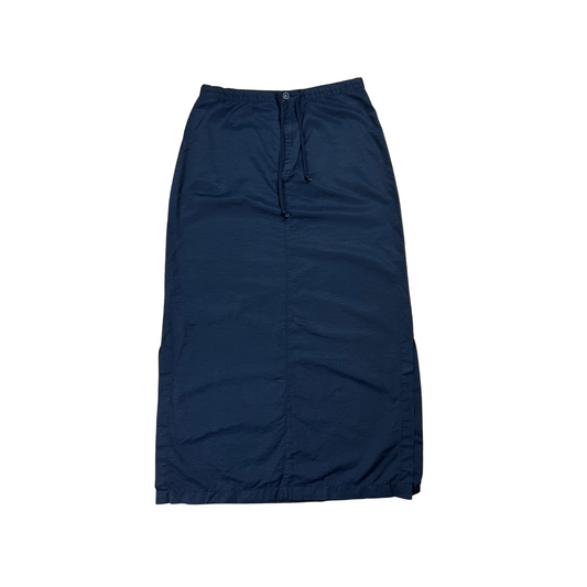 Y2K Bossini Navy Cargo Side Slit Maxi Skirt- S/M