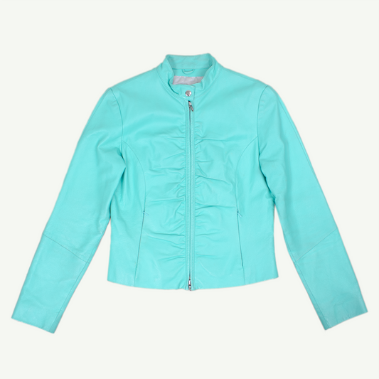 Y2K Wilsons Barbie Girl Leather Moto Jacket - S